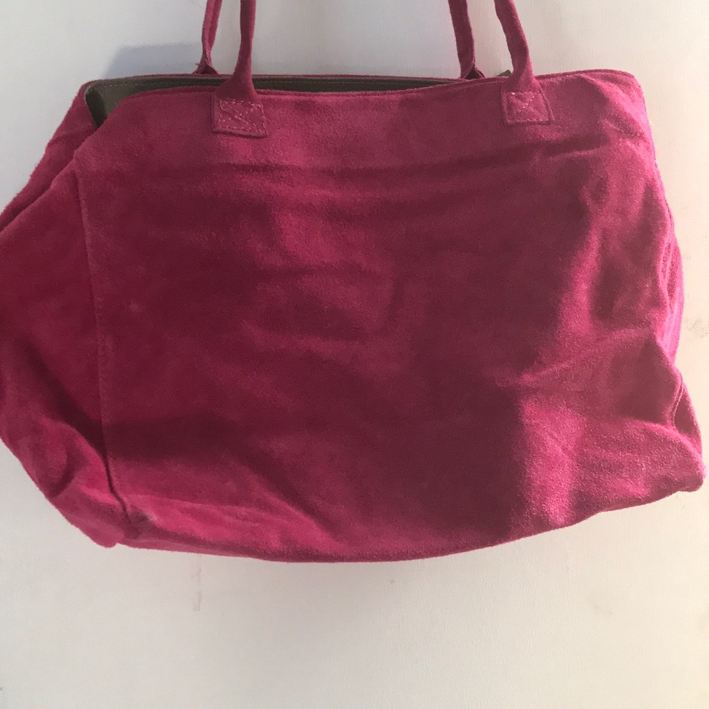 Hot Pink suede purse